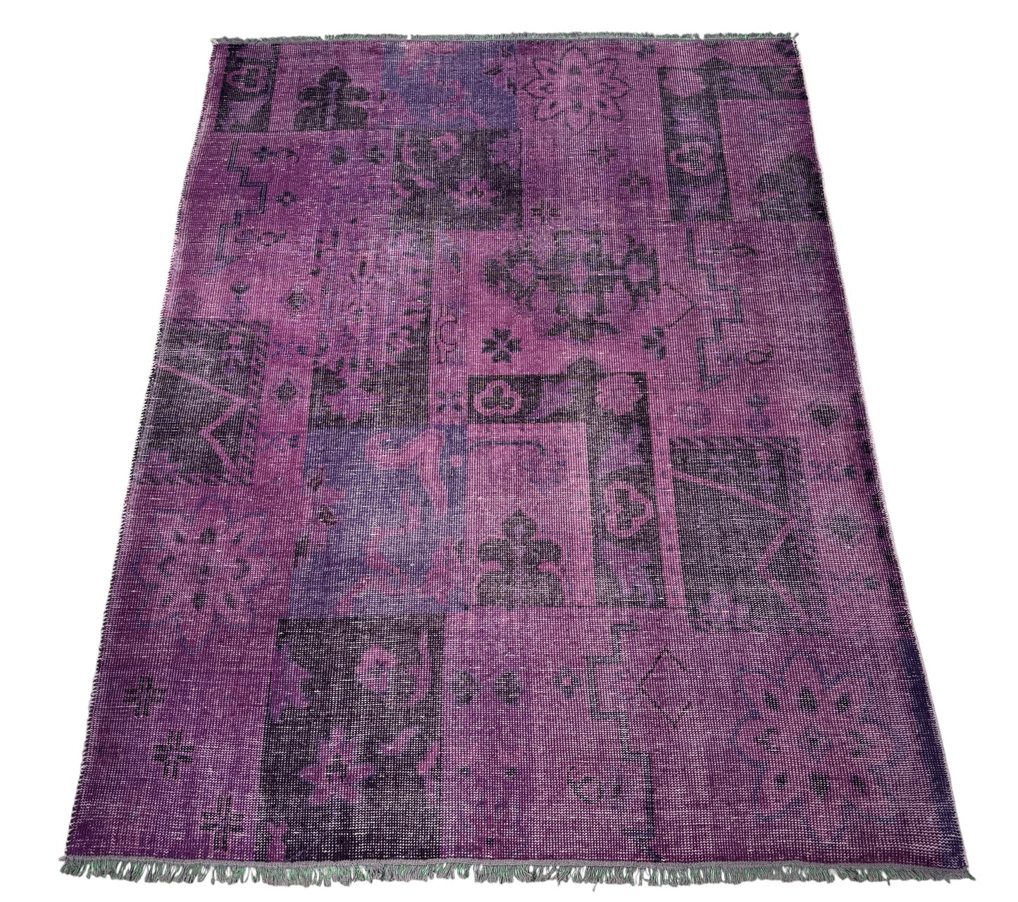 Distressed and overdyed modern rug, 305x241cm | Rug# 23705