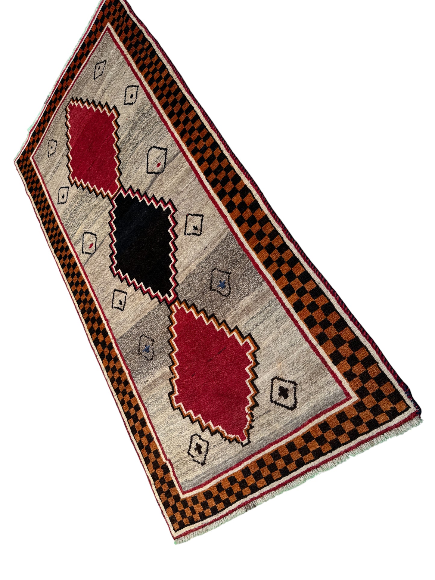 Collectable nomadic vintage Gabbeh, Persia 239×120 cm | Rug# 24804