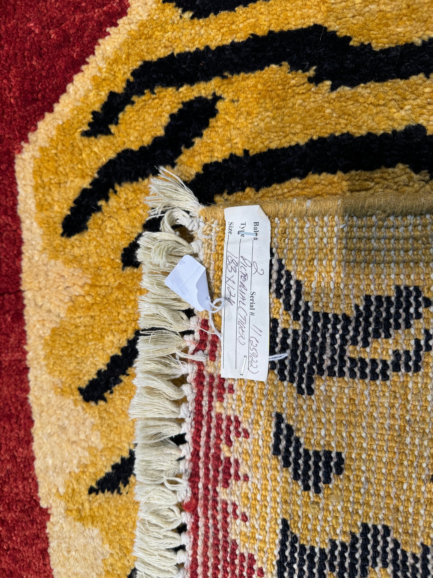 Re-weave of an antique Tibetan tiger, Afghanistan, 183x124 cm | Rug# 25922