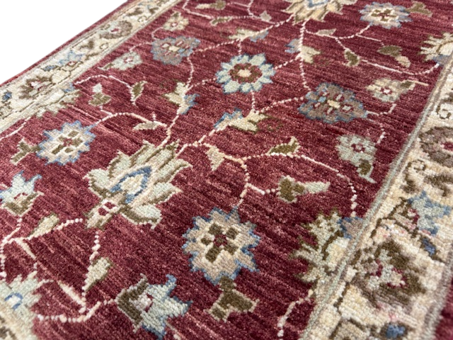 Hand-Knotted Traditional Floral Rug 90x60cm | Rug# 26251 ( better photos)