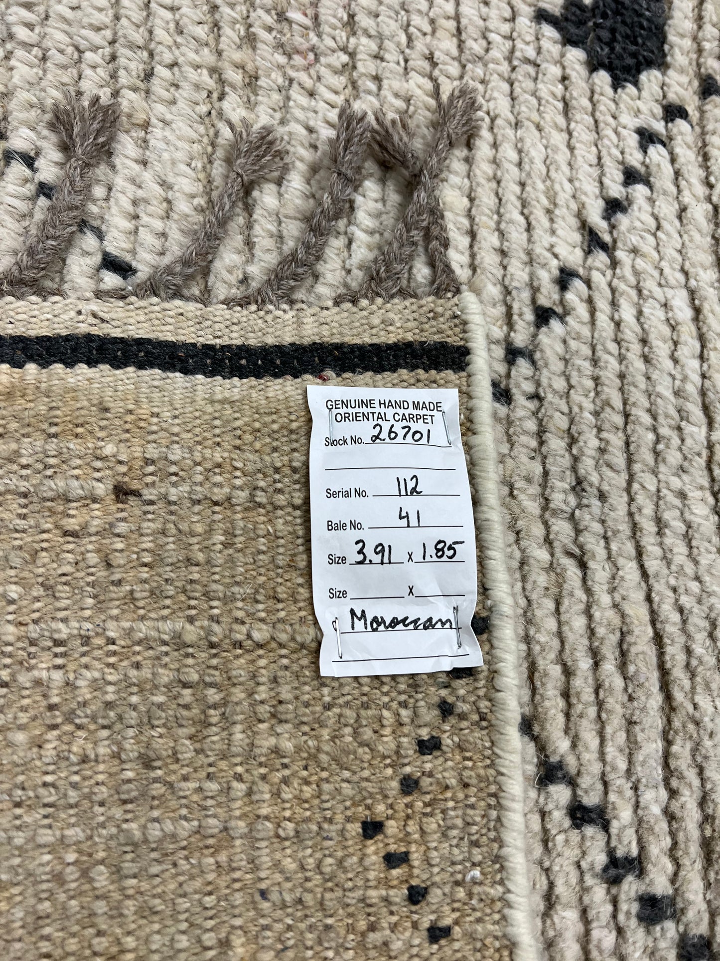 Hand-Woven Moroccan-Inspired Tulu Rug 391x185cm | Rug# 26701