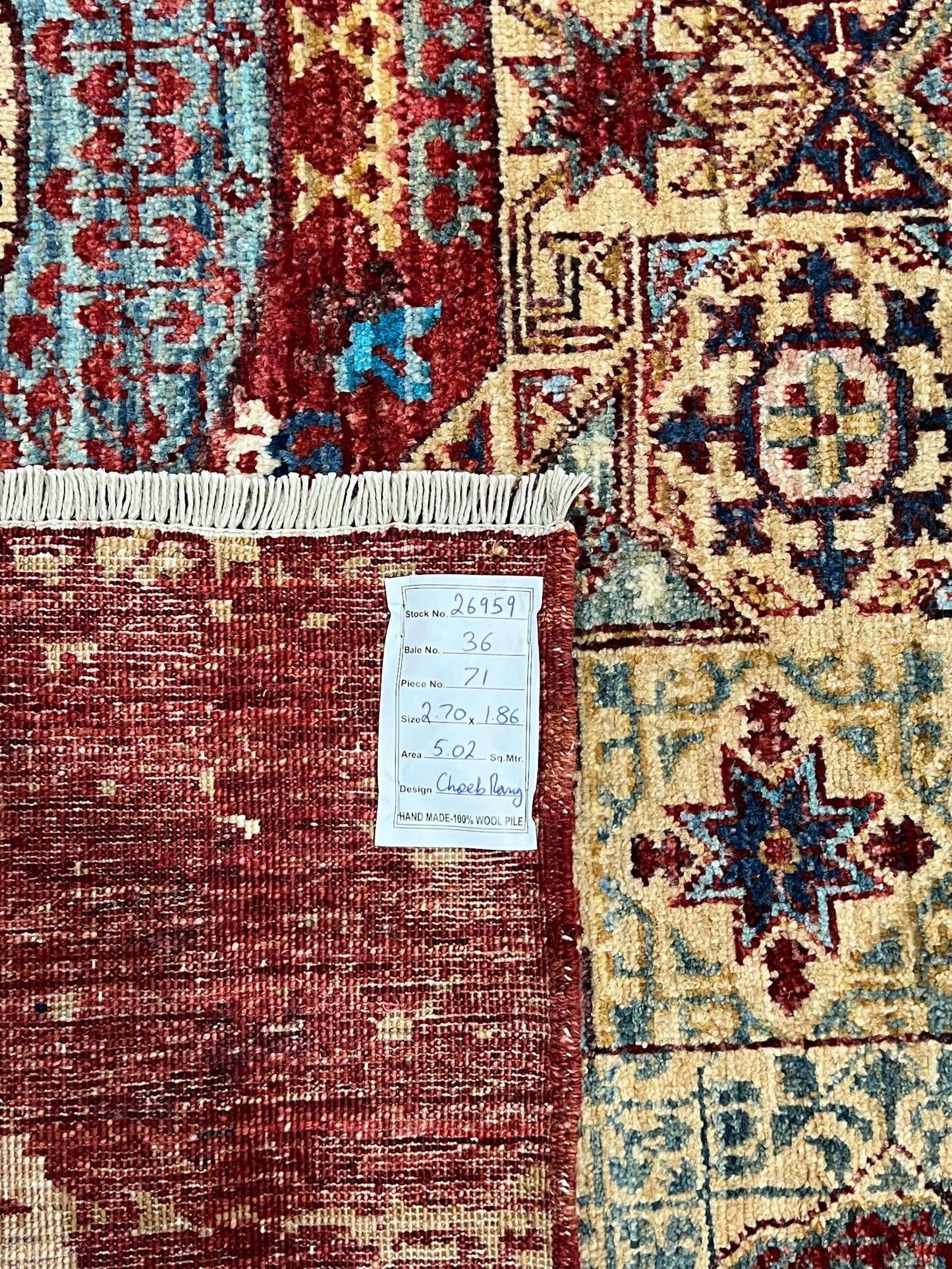 Transitional Mamluk, vegetable dyes, Afghan, 270x186 cm | Rug# 26959