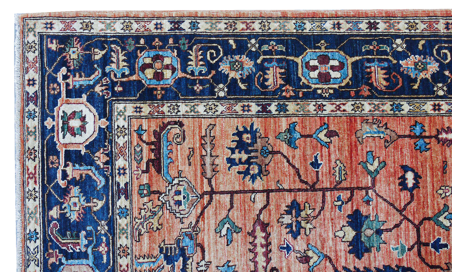 Turkaman-weave Afghan in 19th century Heriz Serapi design 239x172cm | Rug# 27089