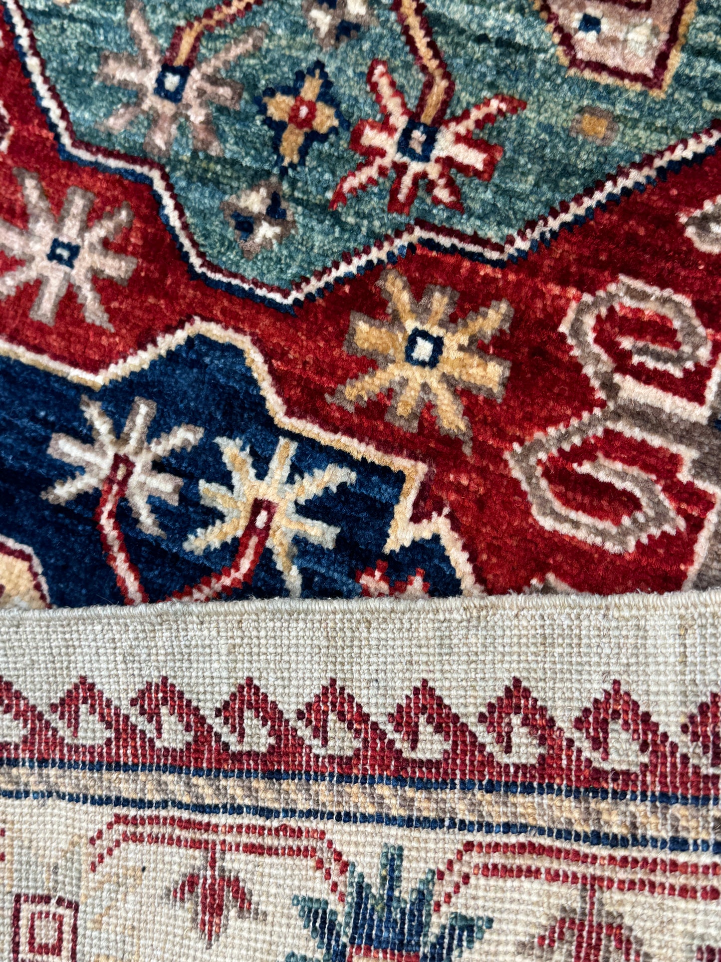 Studio work, Turkaman artisans, 19th c Kazak design 151x101 cm | Rug# 27180