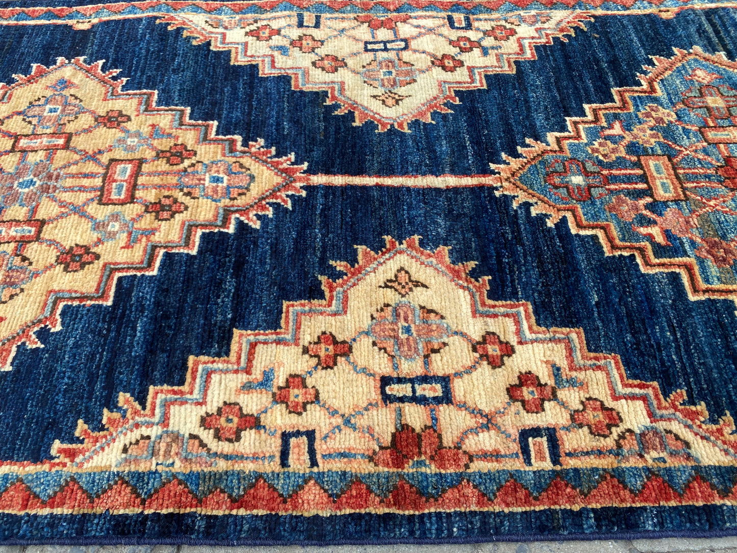 Turkmen weave Afghan, 19th century Caucasian inspired, 193x59 cm | Rug# 27207