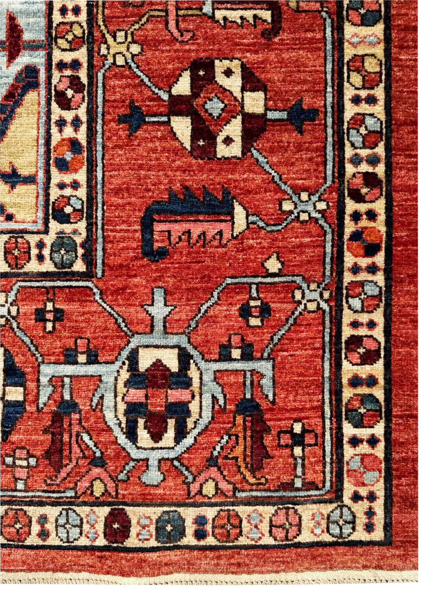 Turkmen weave Afghan, 19th century Serapi design, 417x299 cm | Rug# 27217