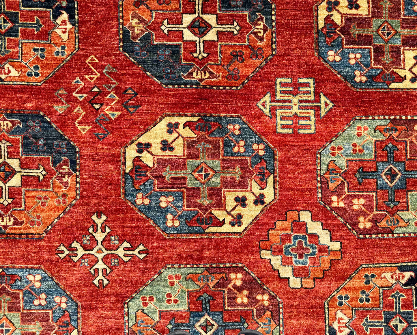 Ersari Turkmen 12th century Temirdshin Gol inspired, 300x249cm | Rug# 27219
