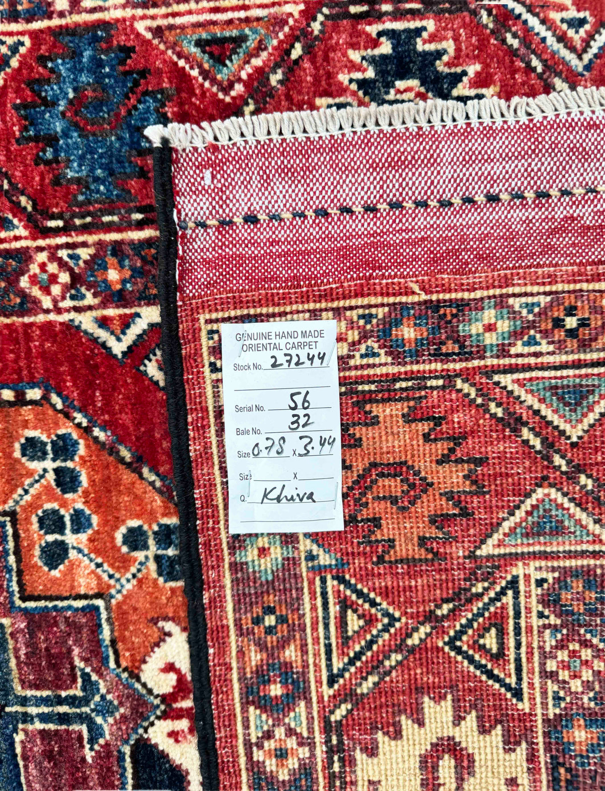Hand-Knotted Ersari Turkmen Runner 344x78 cm | Rug# 27244
