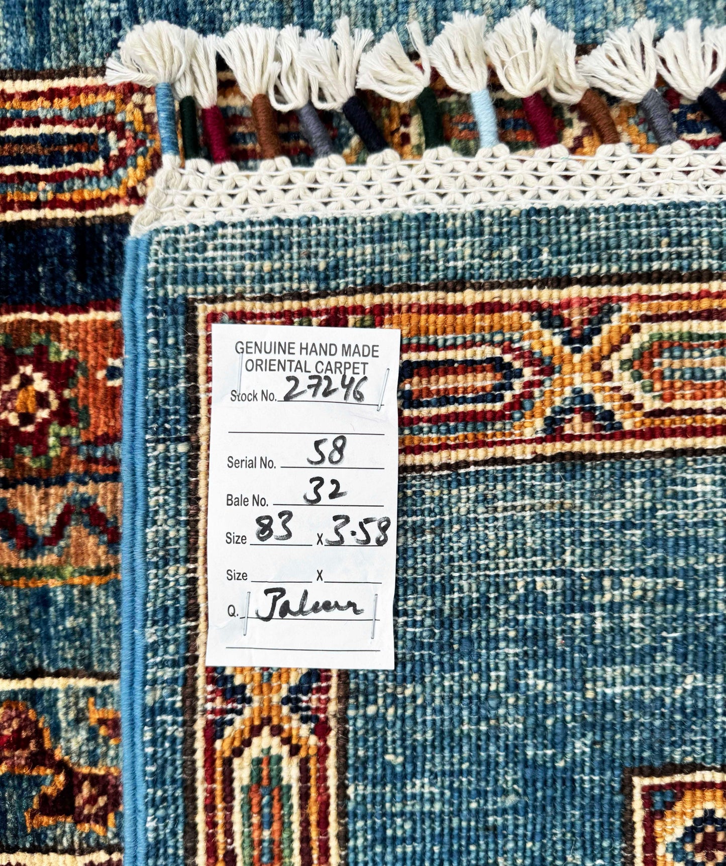 Turkmen weave Afghan runner, Caucasian design 358x83cm | Rug# 27246