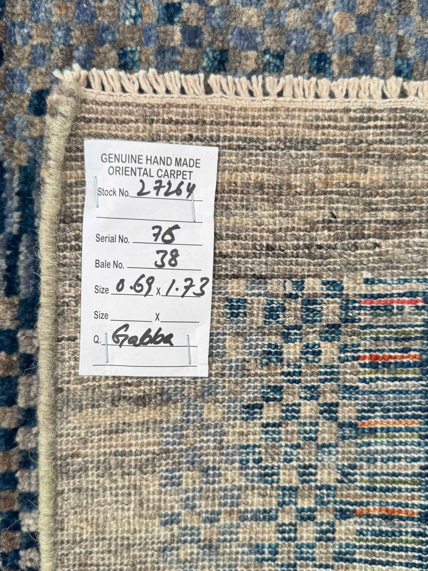 Turkmen weave Afghan, Gabbeh design 173x69cm | Rug# 27264