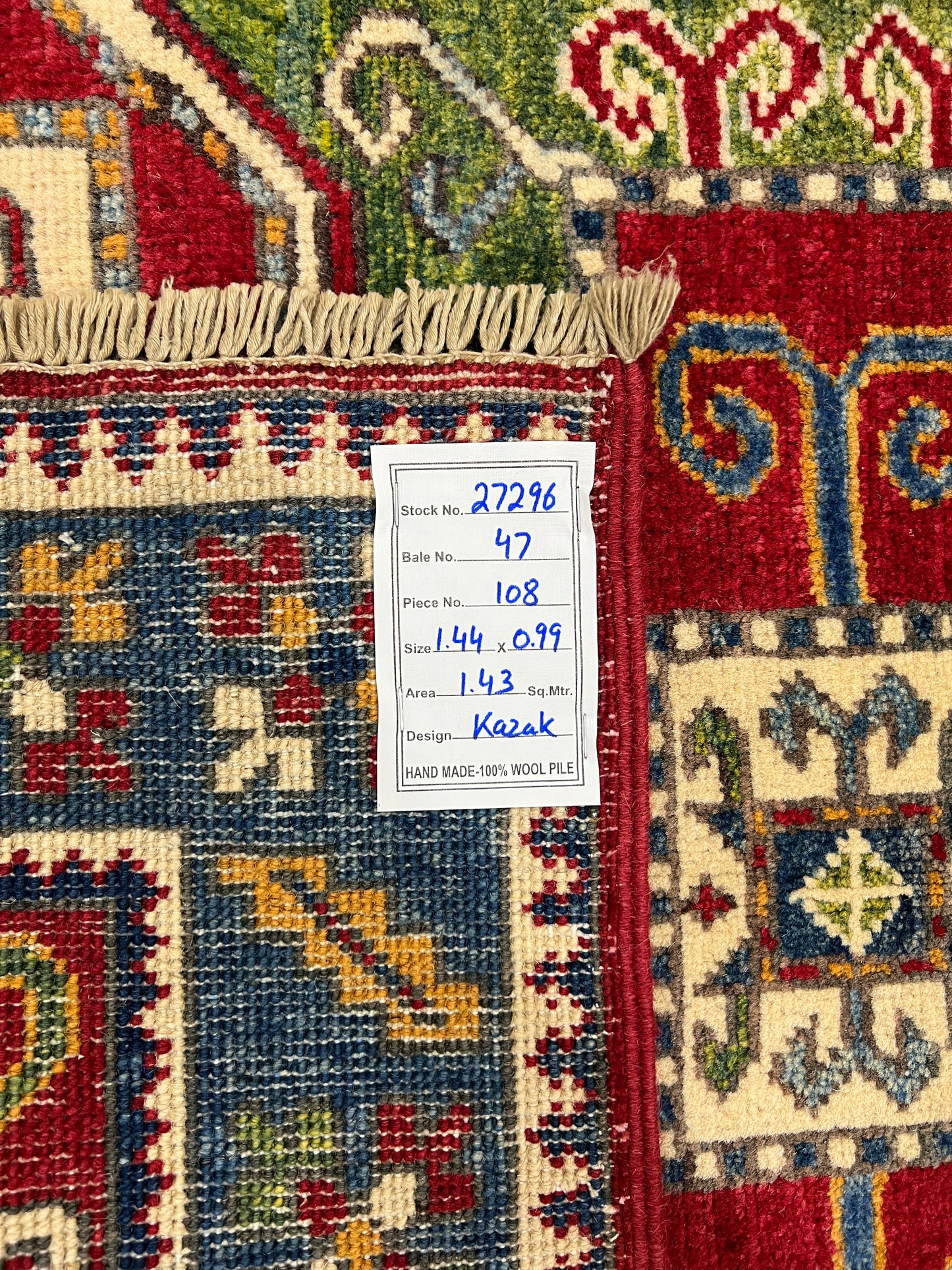 Chechen weave Afghan, 19th.c Kazak design 144x99 cm | Rug# 27296