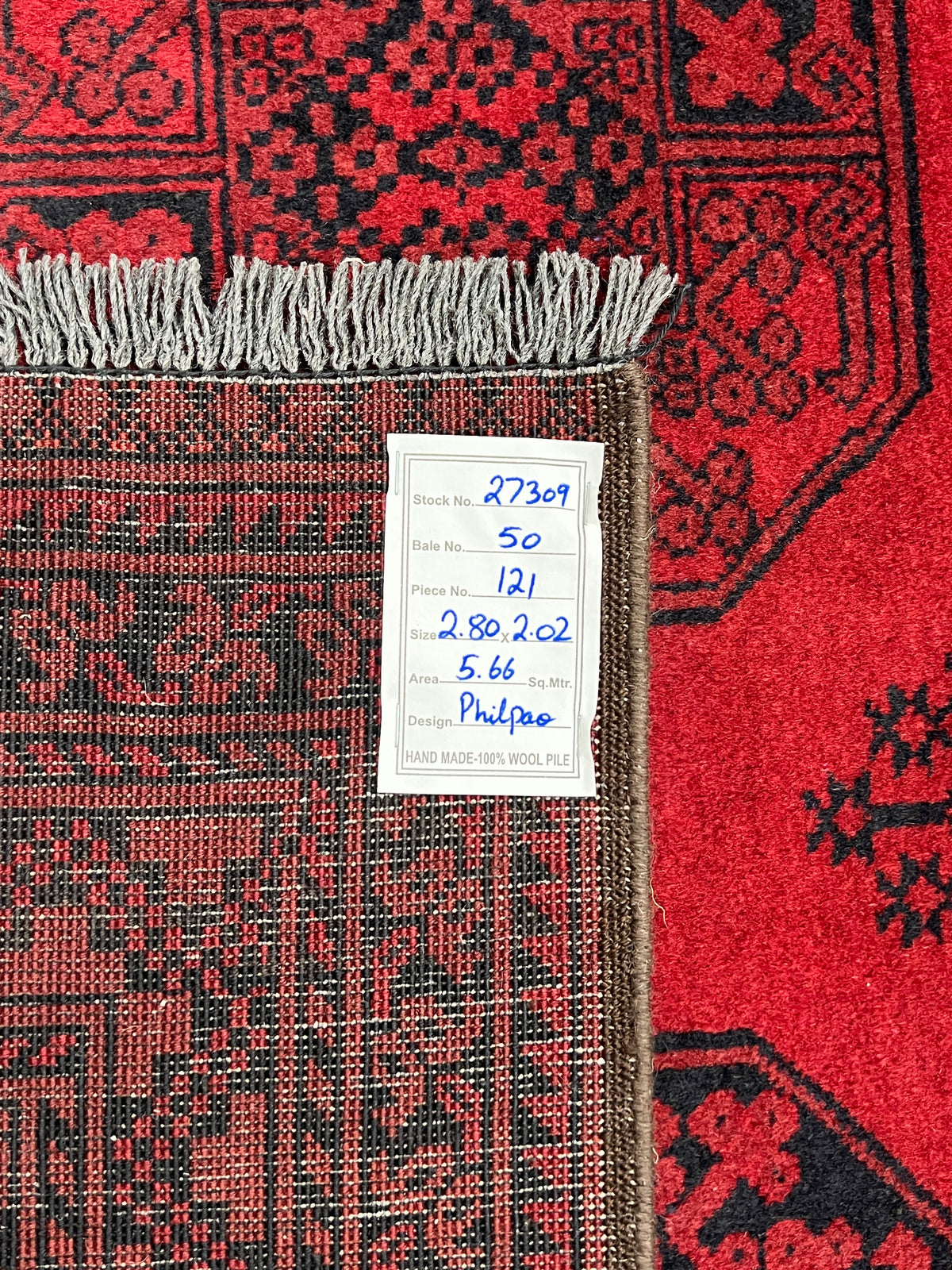 Hand knotted vintage Ersari Turkmen rug 280×202 cm | Rug# 27309