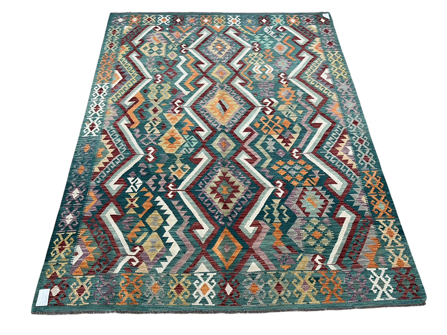 Custom-Made Flatweave kilim, Maimaneh-Afghan 280x213cm | Rug# 27415