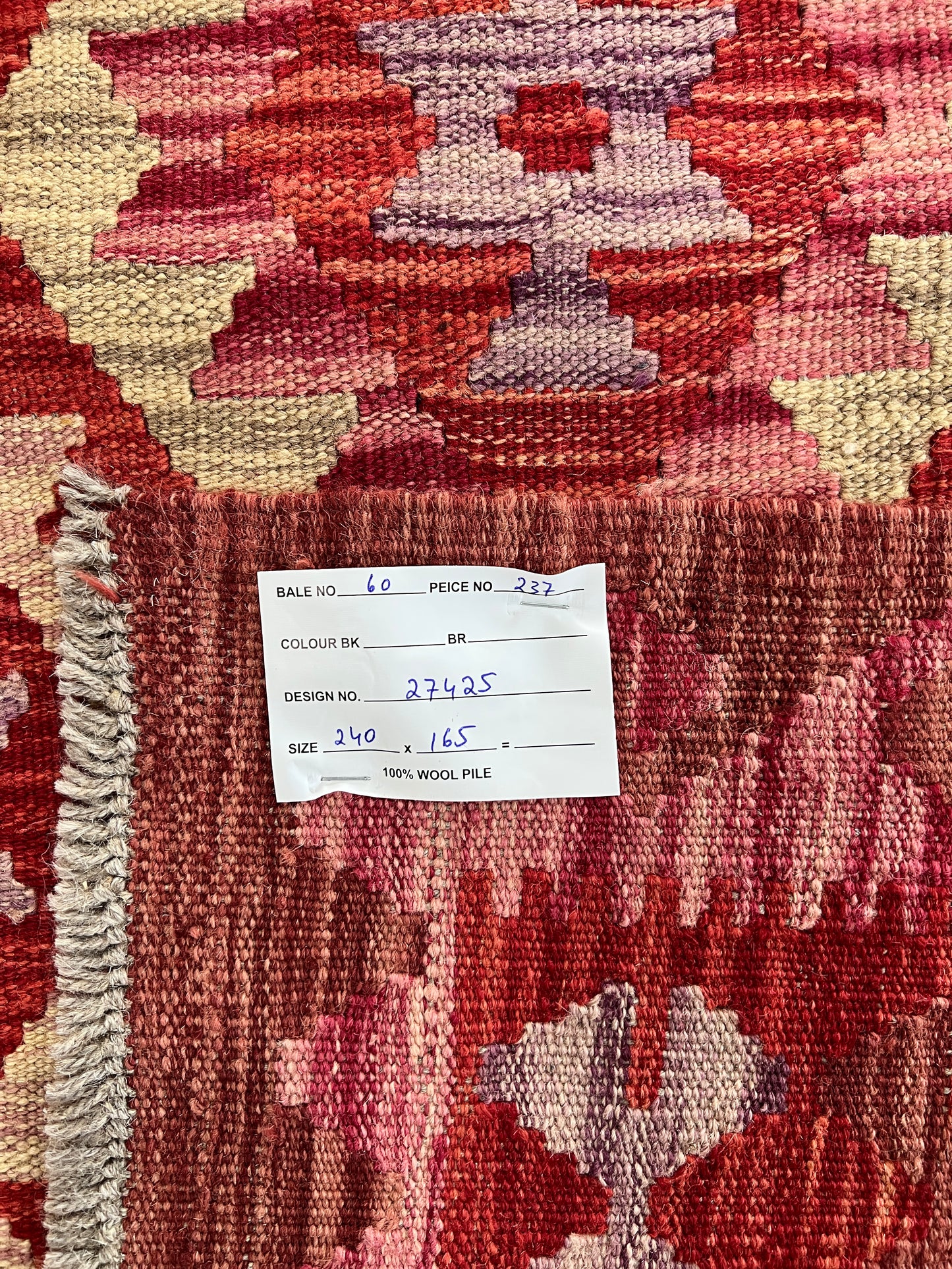Custom-Made Flatweave kilim, Maimaneh-Afghan 240x165cm | Rug# 27425