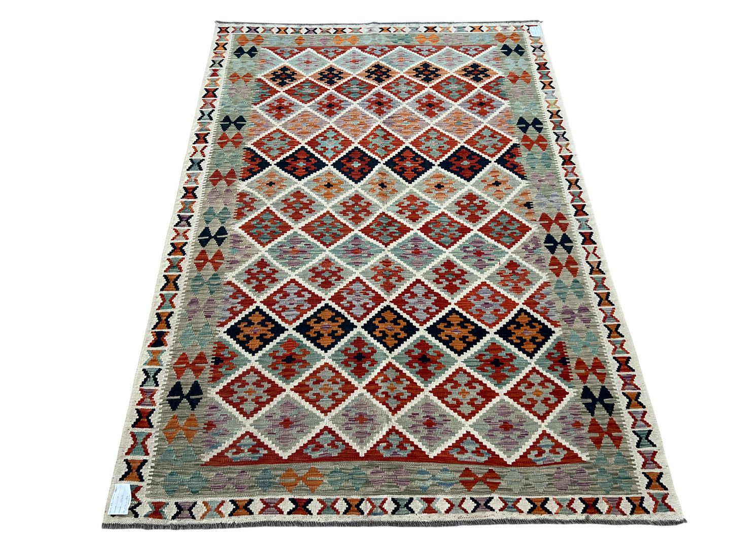 Custom-Made Flatweave kilim, Maimaneh-Afghan 244x174cm | Rug# 27426