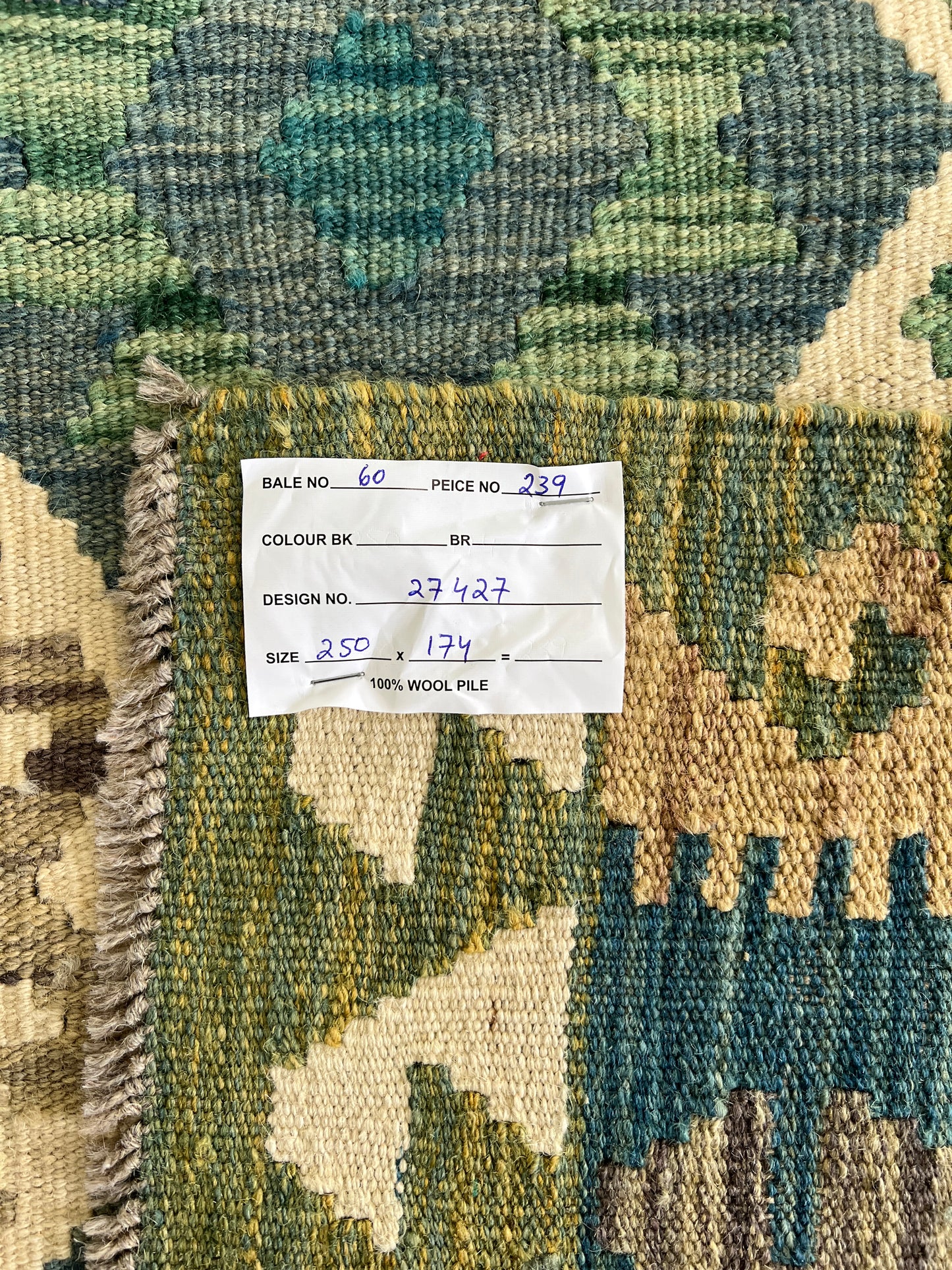 Custom-Made Flatweave kilim, Maimaneh-Afghan 250x174cm | Rug# 27427