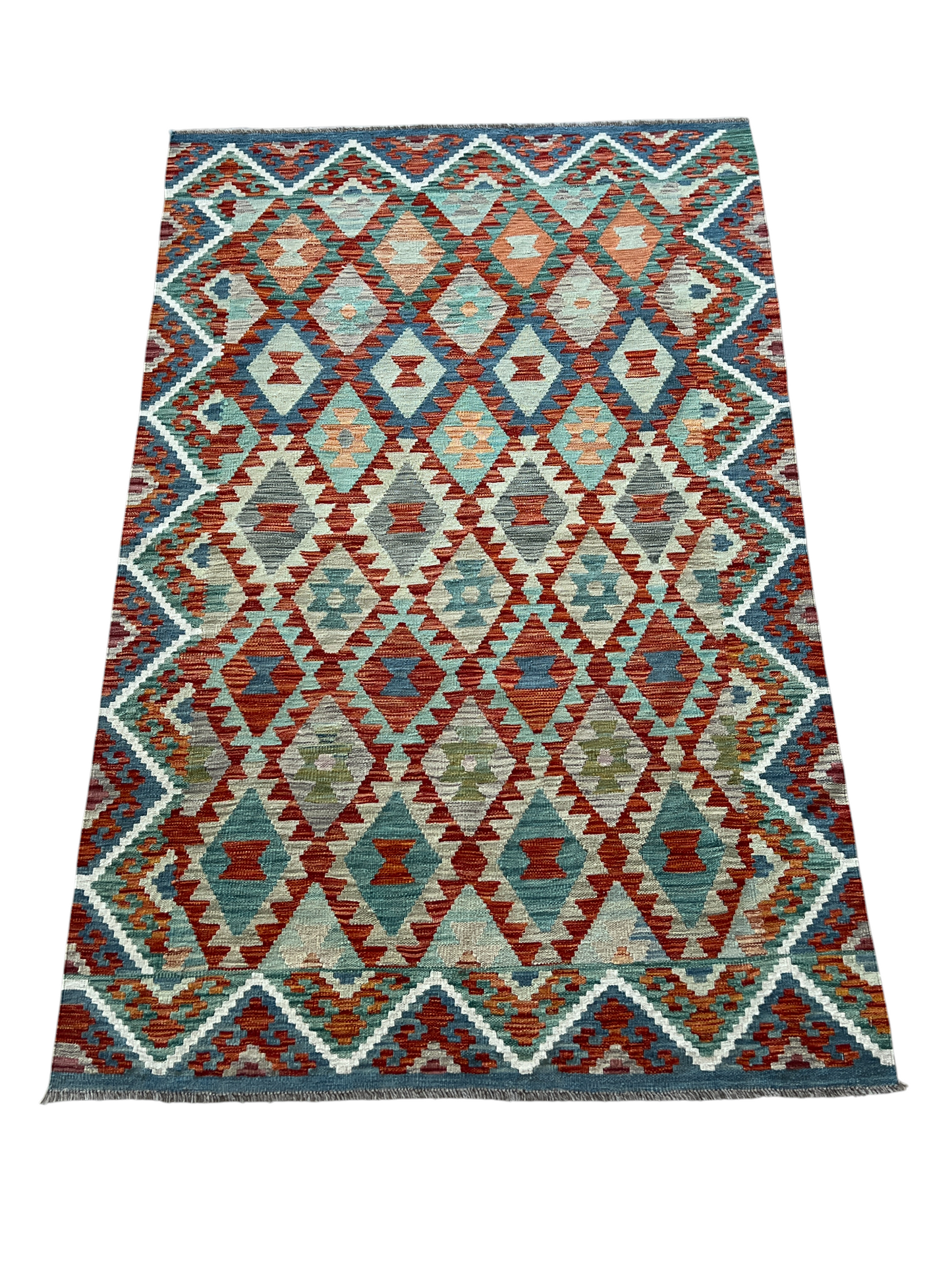 Hand woven flat-weave kilim, Maimaneh-Afghan 194x122 cm | Rug# 27442