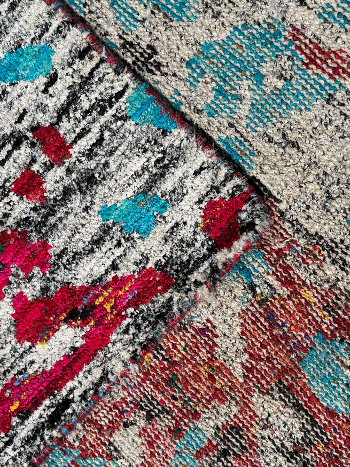 Hand knotted custom made Sari-slik abstract designer rug 300×220 cm | Rug# 30164