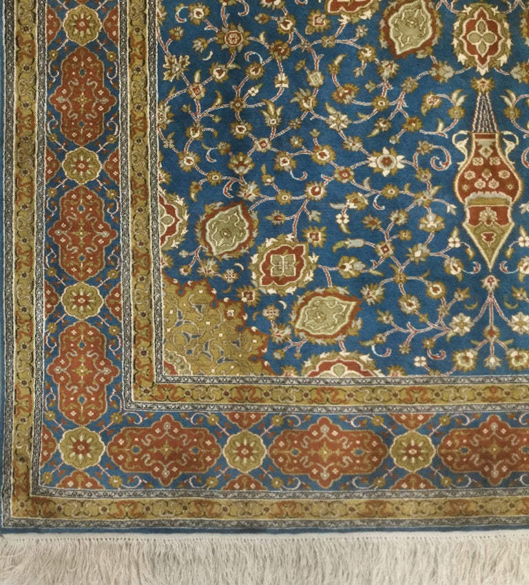 Superfine Srinagar Pure-Silk Carpet fine weave 26/26 quality 183x125cm | Rug# 30663
