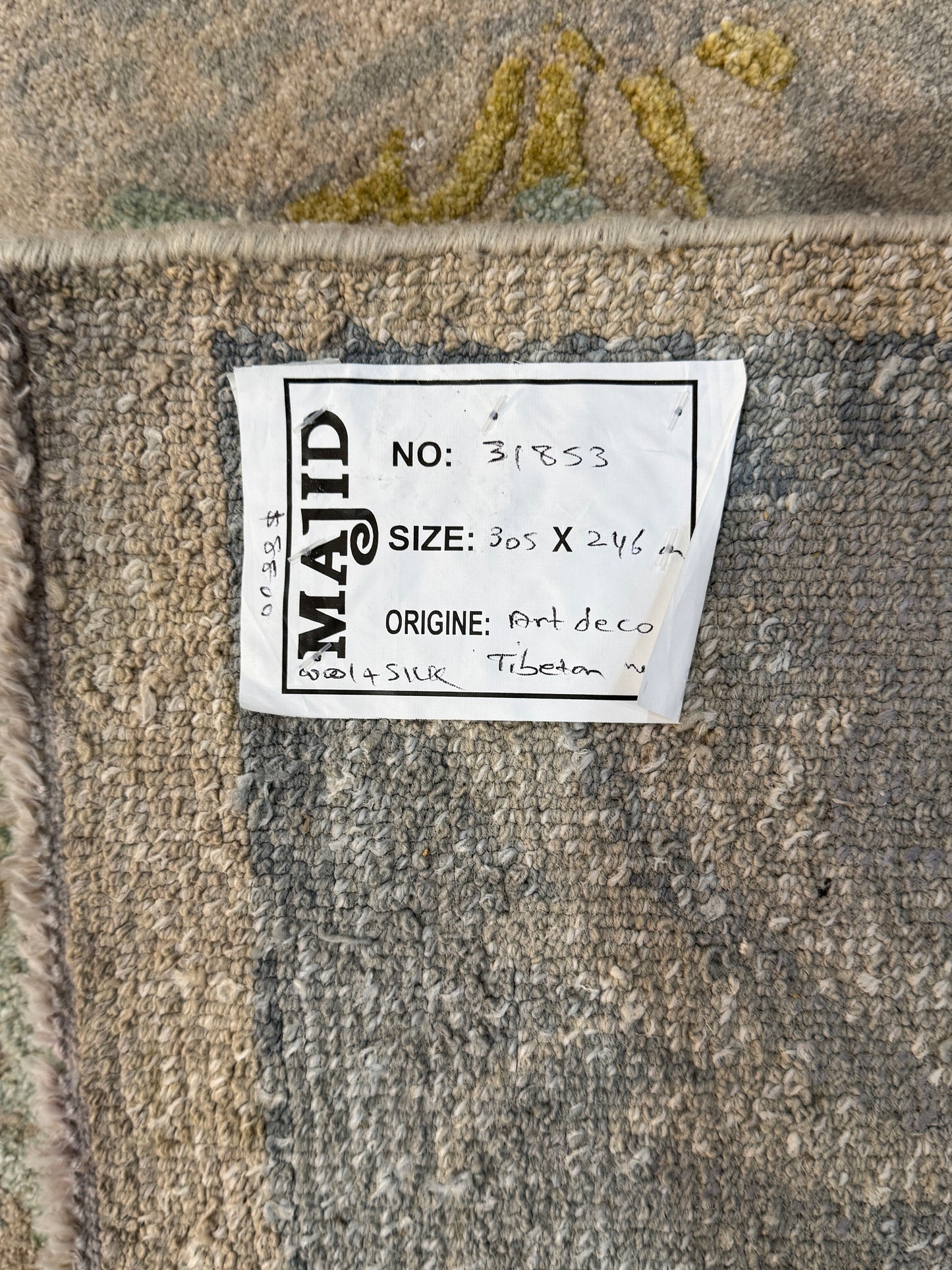 Tibetan weave Transitional Art-Deco 305x246cm | Rug# 31853