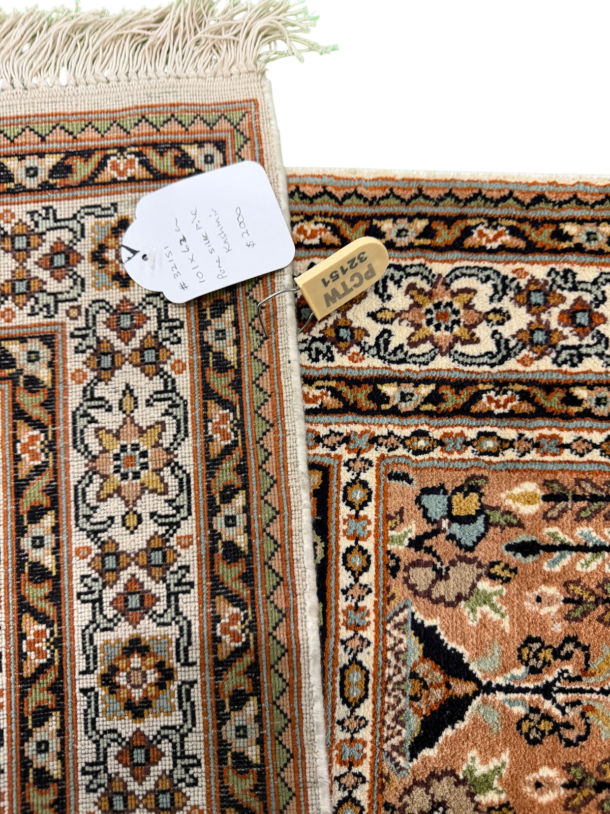 Kashmir Silk Garden Design Rug 101x62 cm | Rug# 32151