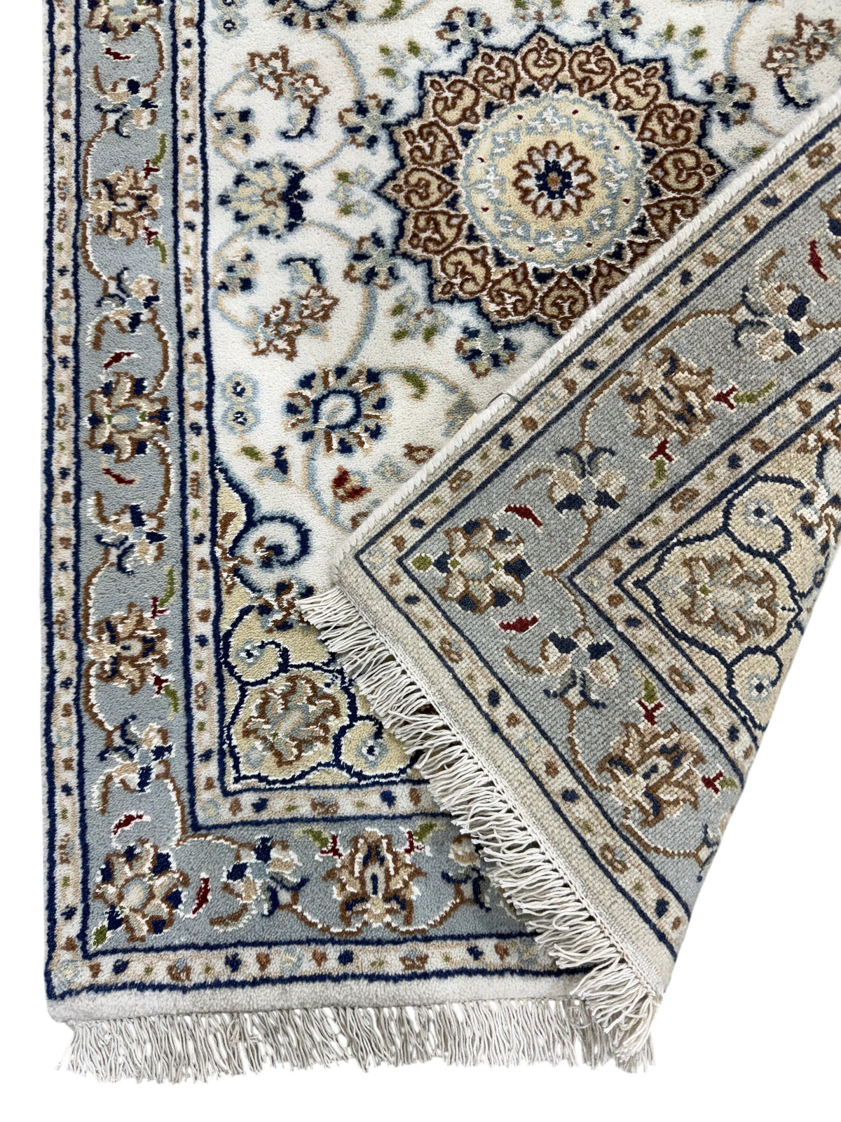 Hand-Knotted Nain Design Accent Rug 96x67 cm | Rug#32212