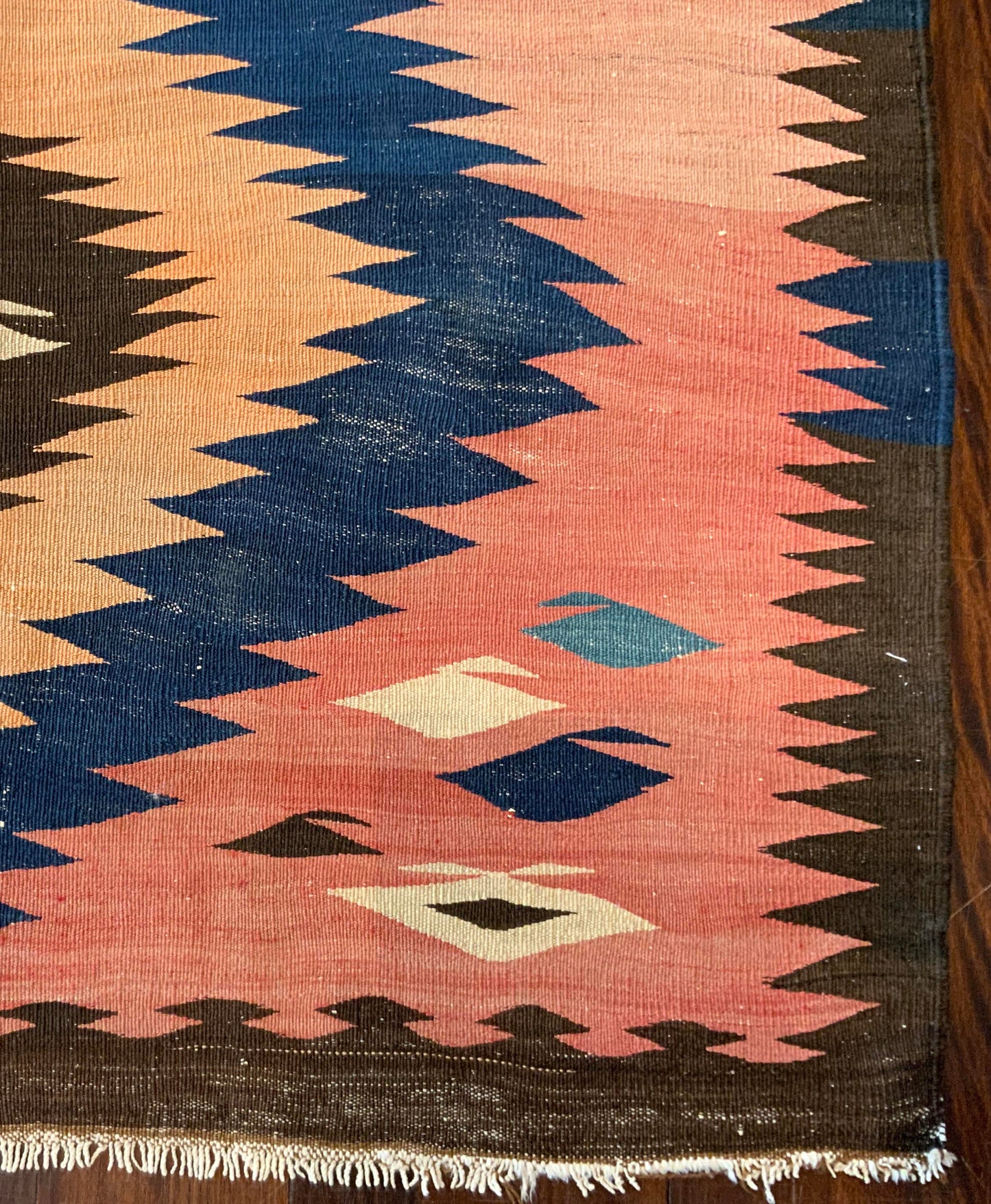 Antique Azerbaijan flatweave Kilim, circa 1920, 324×138 cm | Rug# 3272