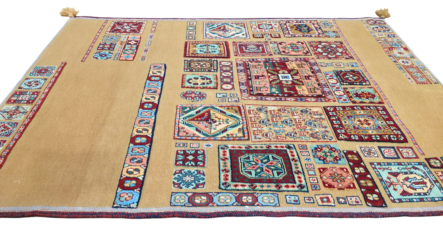 Firoozan sumac and pile Sofreh, Persia, 153x103 cm | Rug# 3585