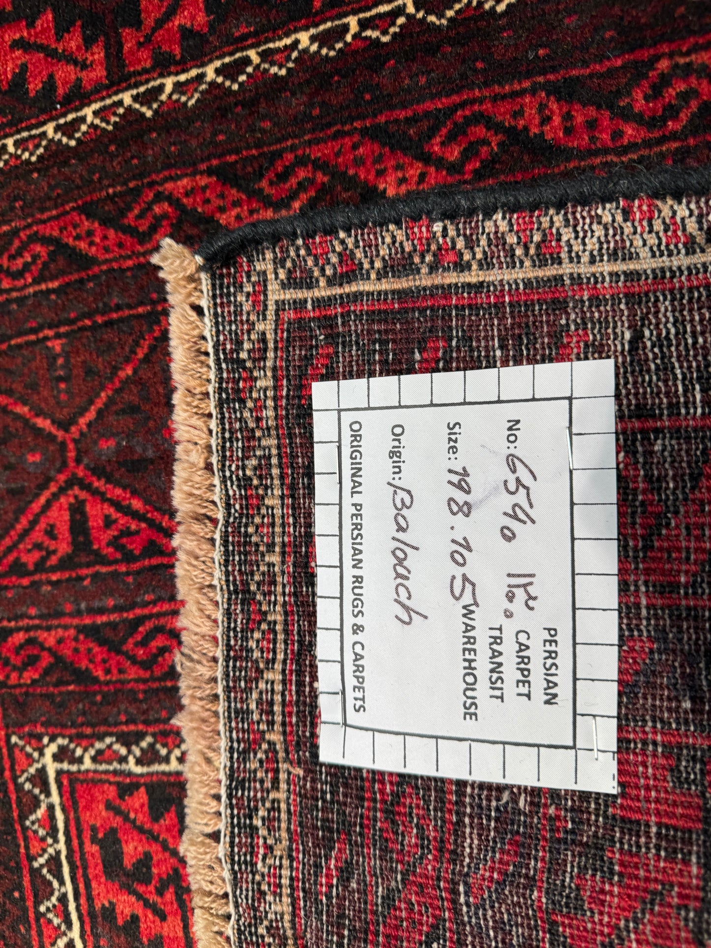 Nomadic Balouch, woven in Khorassan, near Quchan, circa 1950, Persia 198X105 cm | Rug# 6540