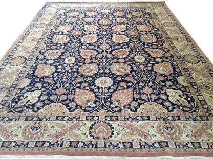 Superfine 19th c Tabriz design, vegetable dyes and fine wool 426x302 cm | Rug# 30018