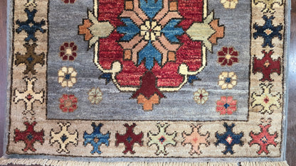 Turkmen-weave sampler rug, wool pile, HSW, Afghan 90x59cm | Rug# 27371