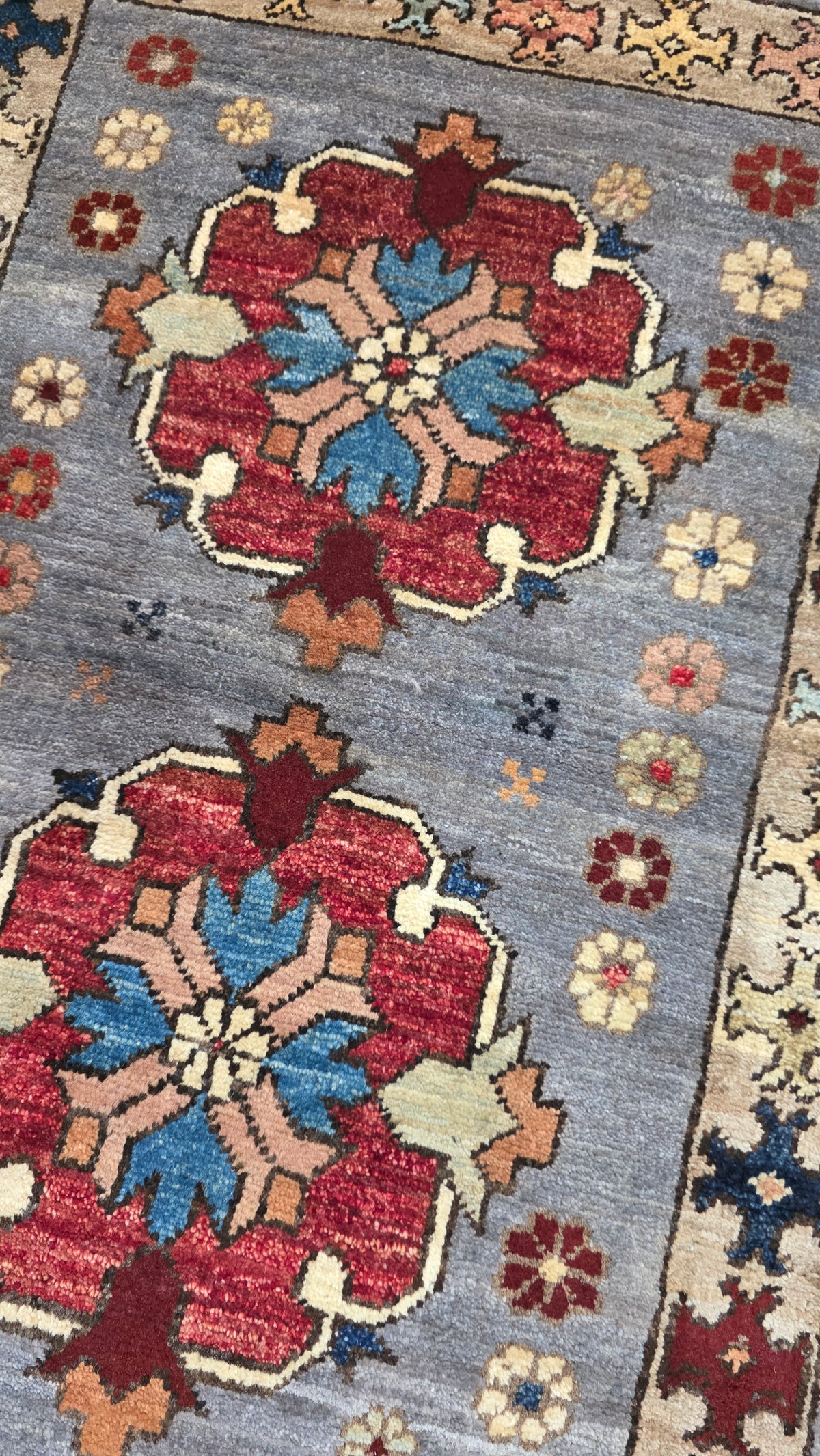 Turkmen-weave sampler rug, wool pile, HSW, Afghan 90x59cm | Rug# 27371