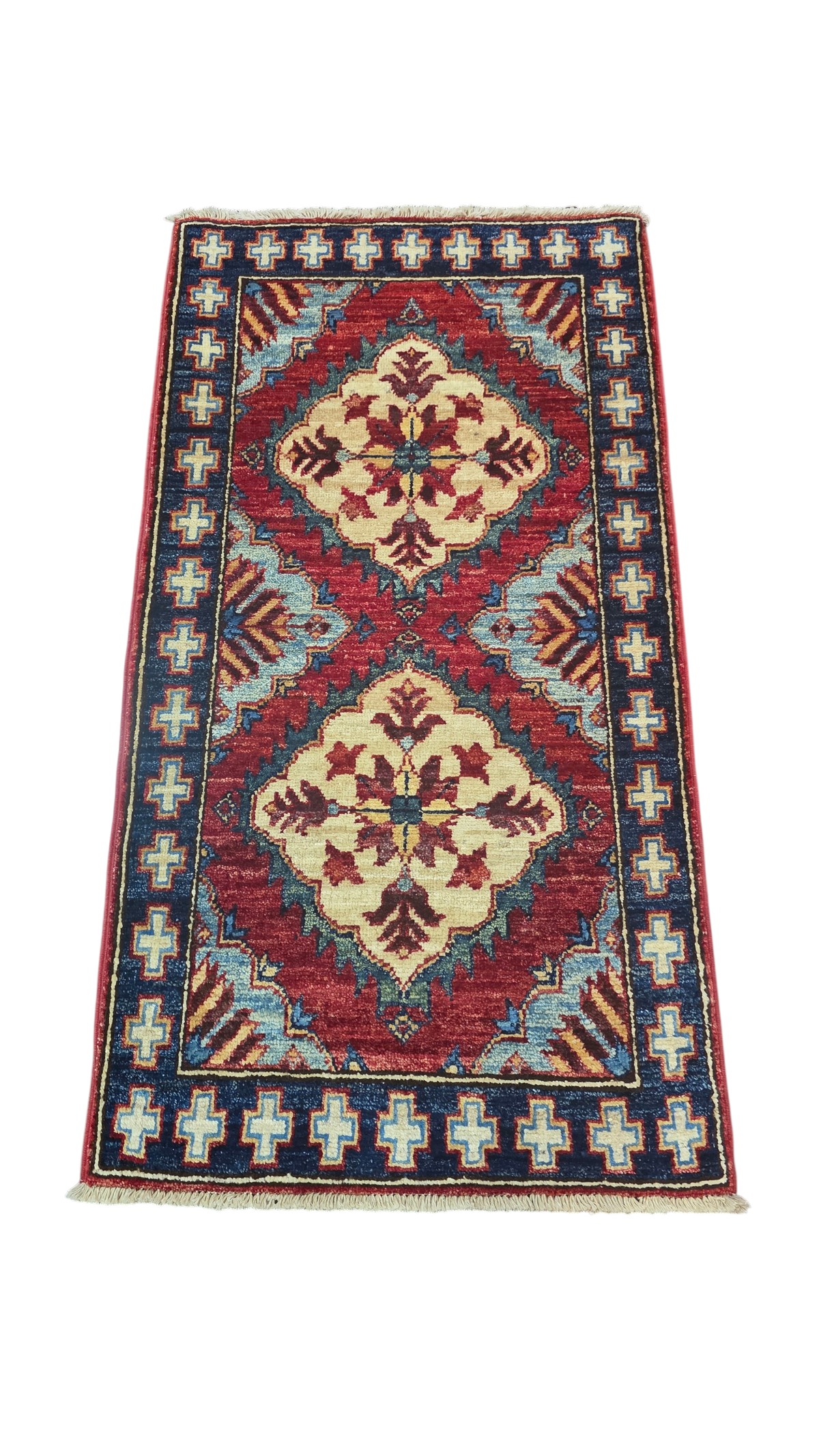 Turkmen-weave sampler rug, wool pile, HSW, Afghan 100x53cm | Rug# 27405