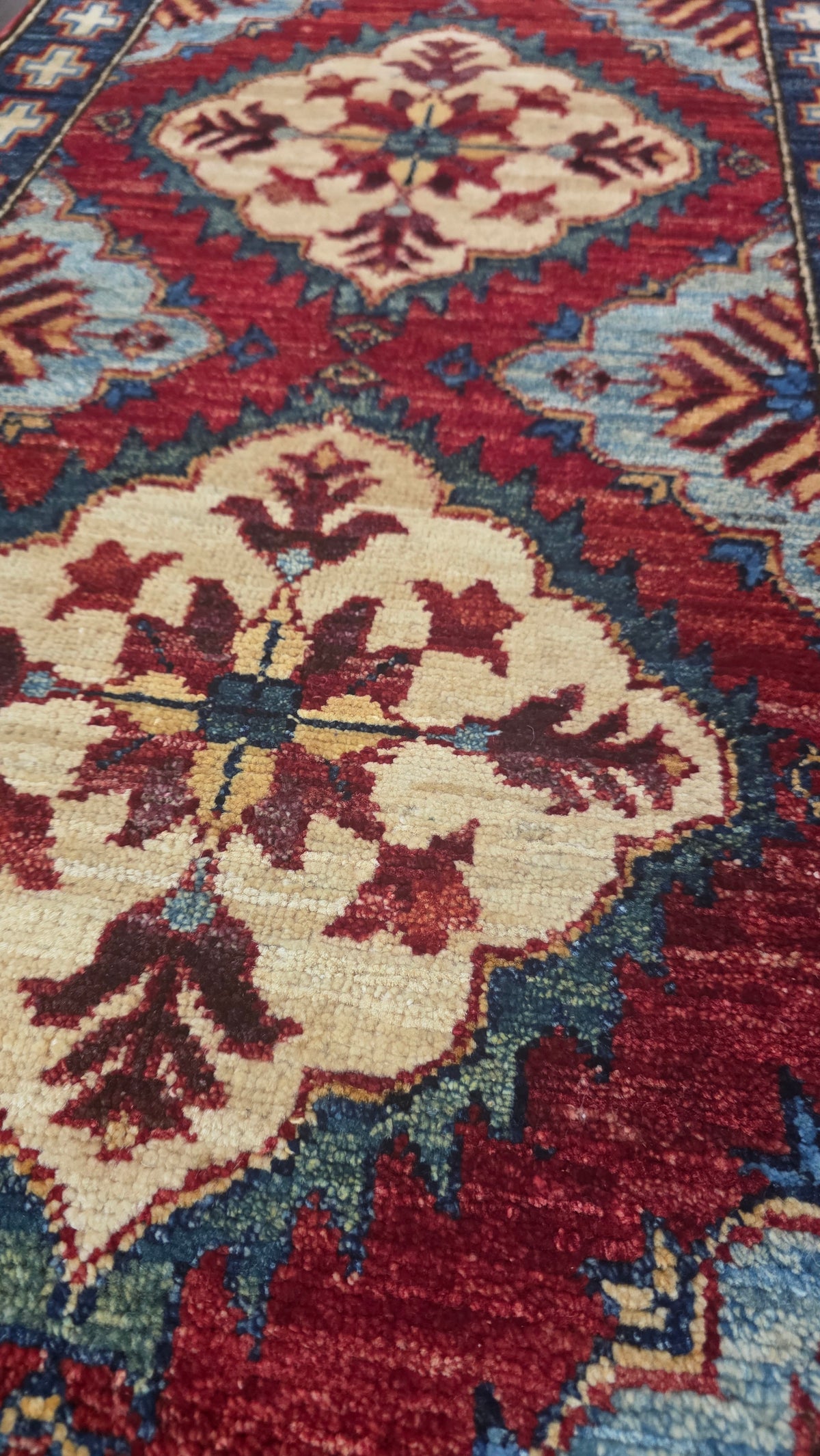 Turkmen-weave sampler rug, wool pile, HSW, Afghan 100x53cm | Rug# 27405