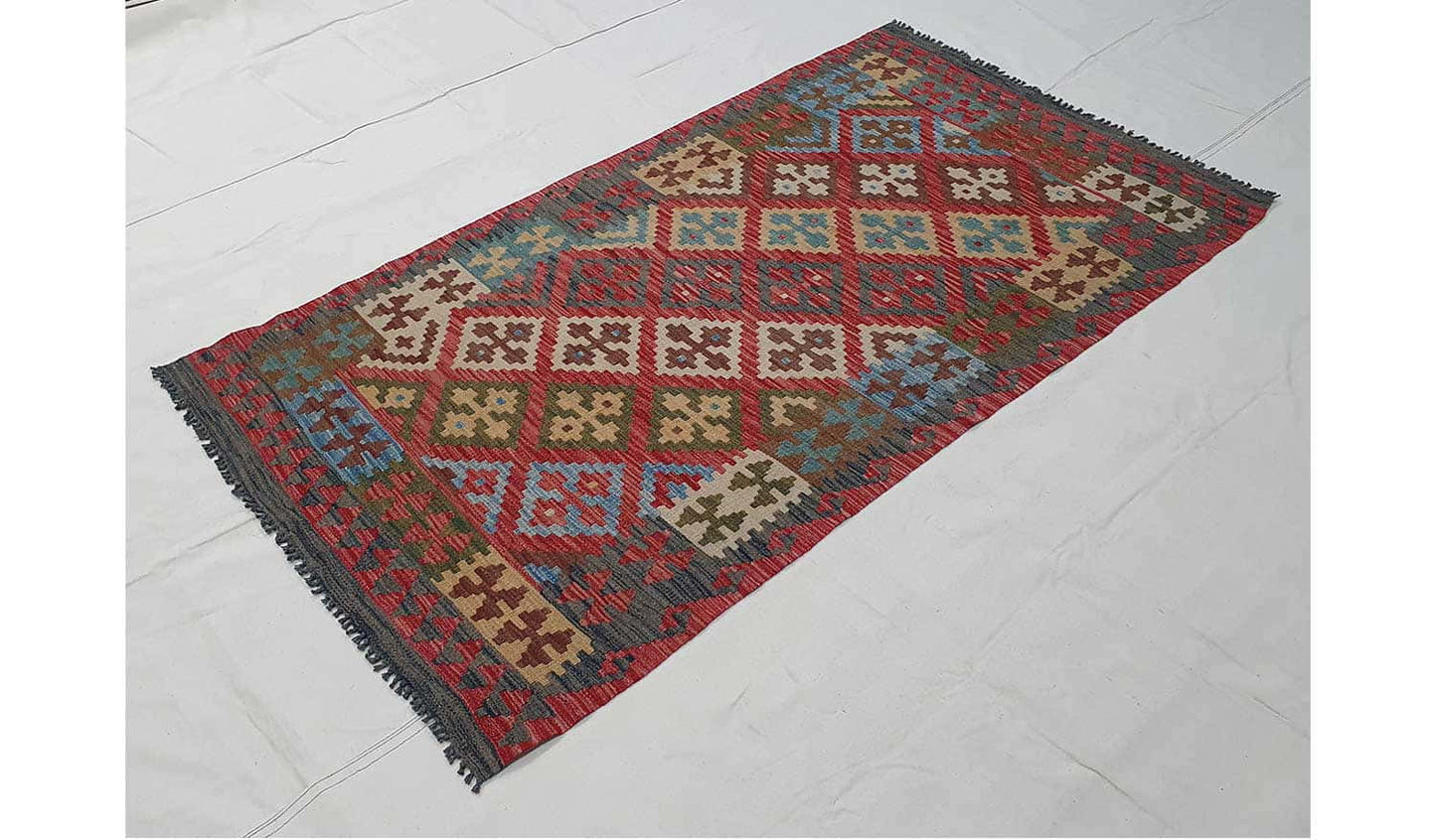 Afghan flatweave Kilim 200x105cm