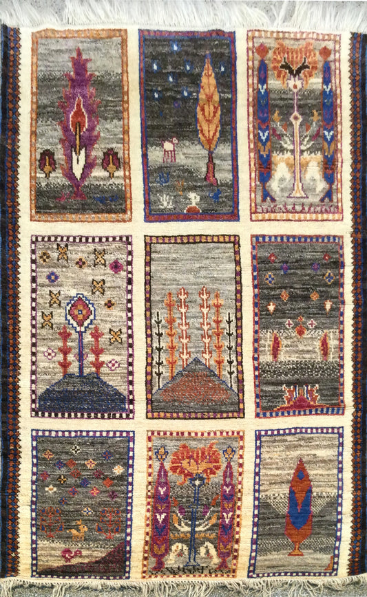 Hand knotted Afghan Balouch in Persian Garden design 252x169cm | Rug# 26049