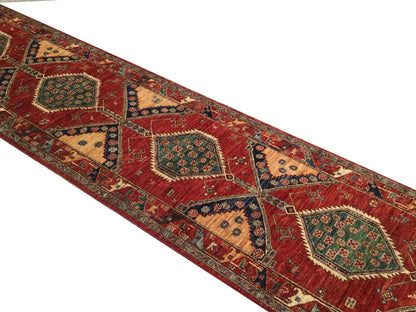 Afghan Turkaman weave, 19th century Caucasian design 510x86cm | Rug# 26383