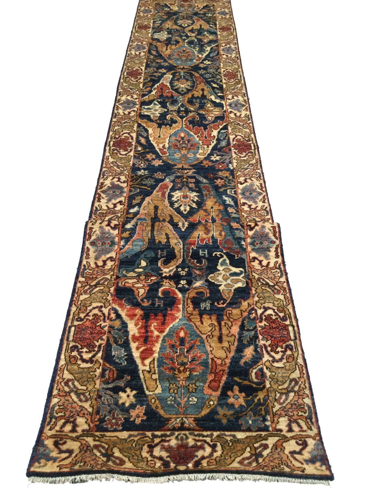 Afghan Turkaman Hall-Runner in 16th century Bijar design 594x80cm | Rug# 26390