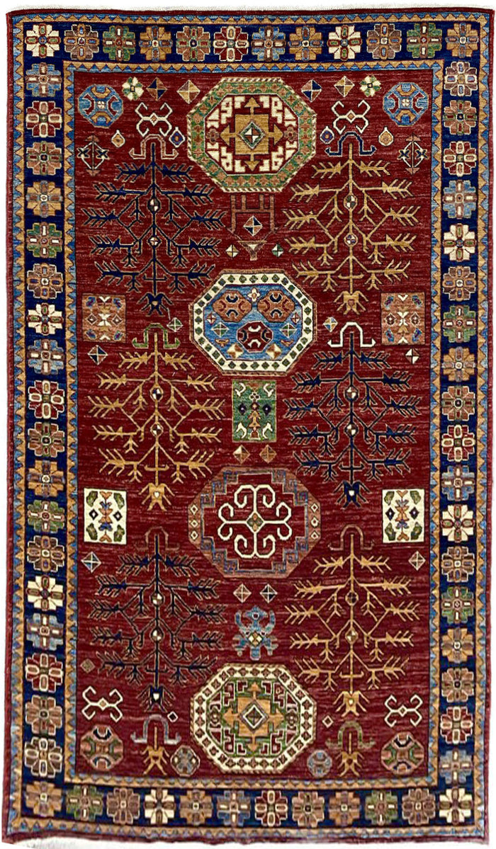Afghan Turkaman weave, Caucasian-Kazak inspired 248x160cm | Rug# 26564