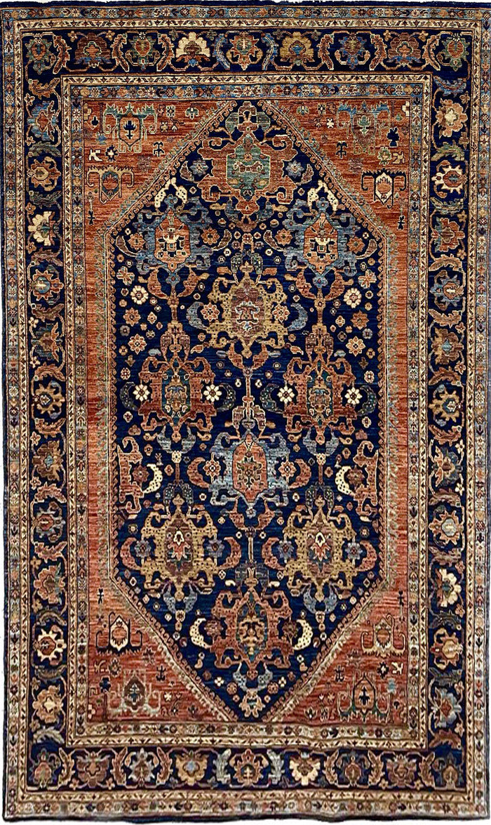 Afghan Turkaman weave, 19th century Khamseh-Qashqai design 288x182cm | Rug# 26569