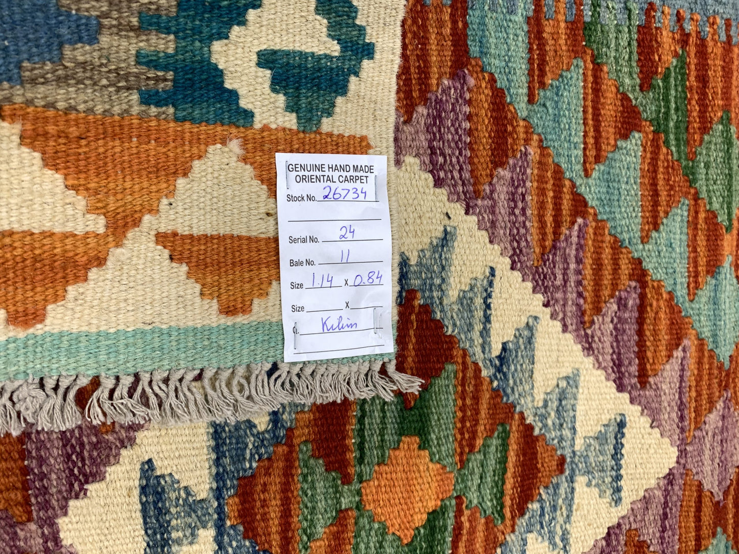 Modern-weave Afghan maimaneh Kilim 114x84cm | Rug# 26734