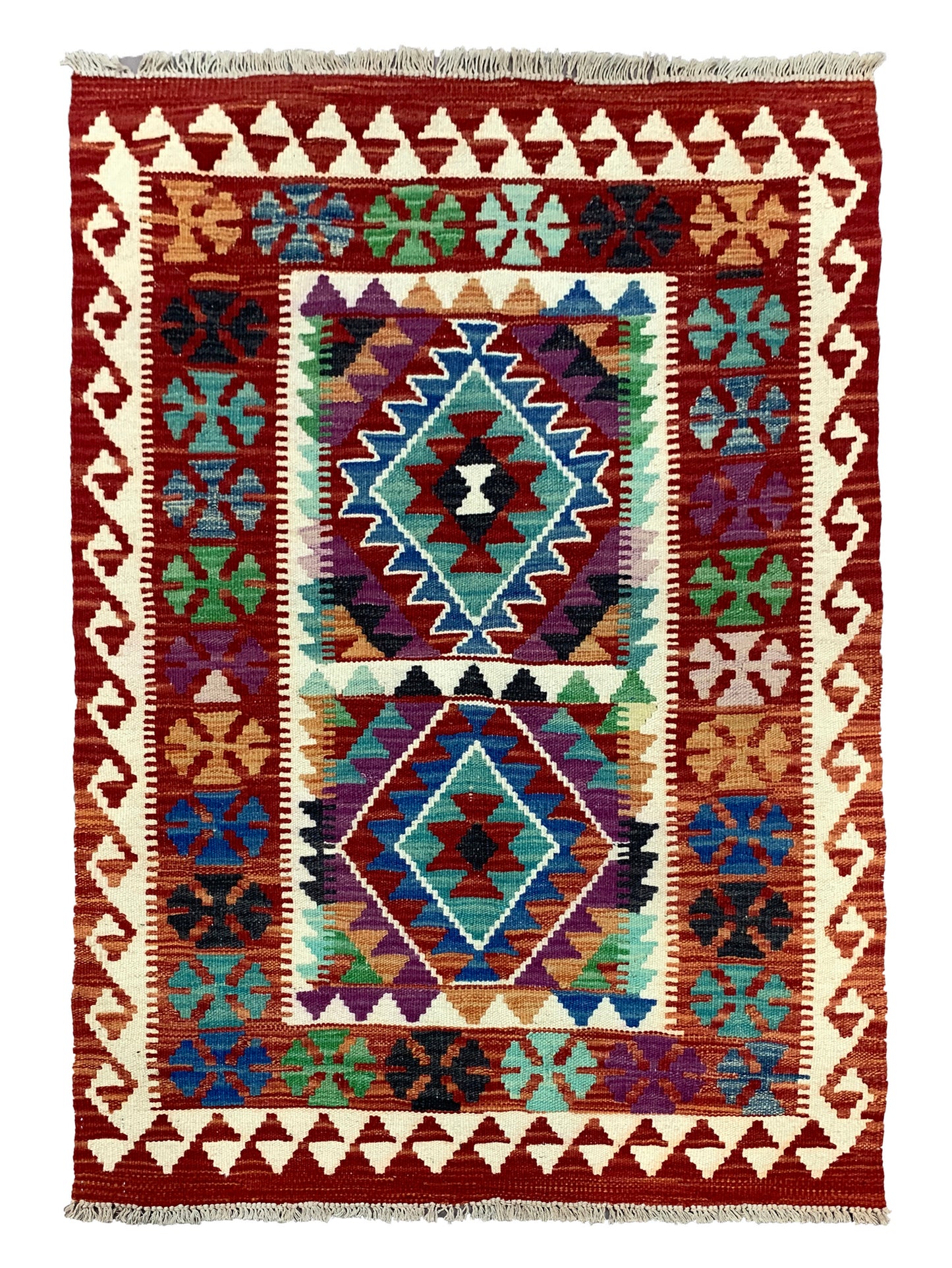 Modern Afghan maimaneh-Kilim 113x85cm | Rug# 26736