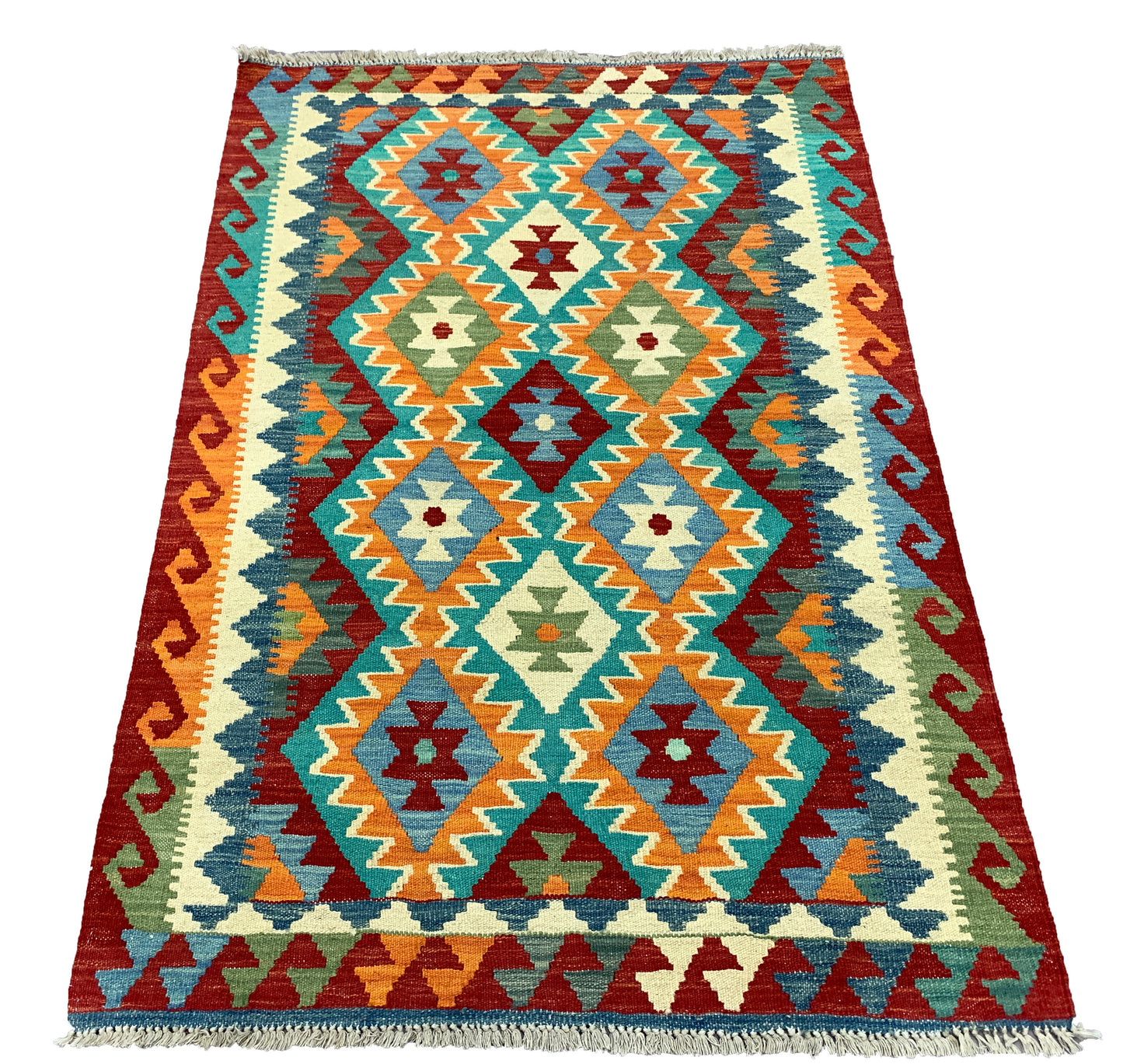 Modern Afghan maimaneh-Kilim 155x104cm | Rug# 26752