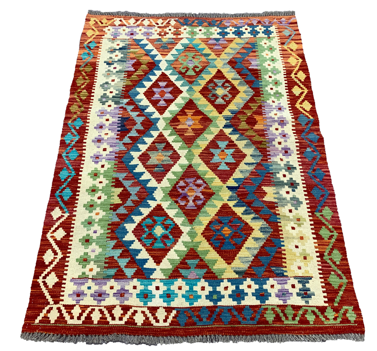 Modern Afghan maimaneh-Kilim 152x102cm | Rug# 26753