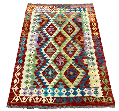 Modern Afghan maimaneh-Kilim 152x102cm | Rug# 26753