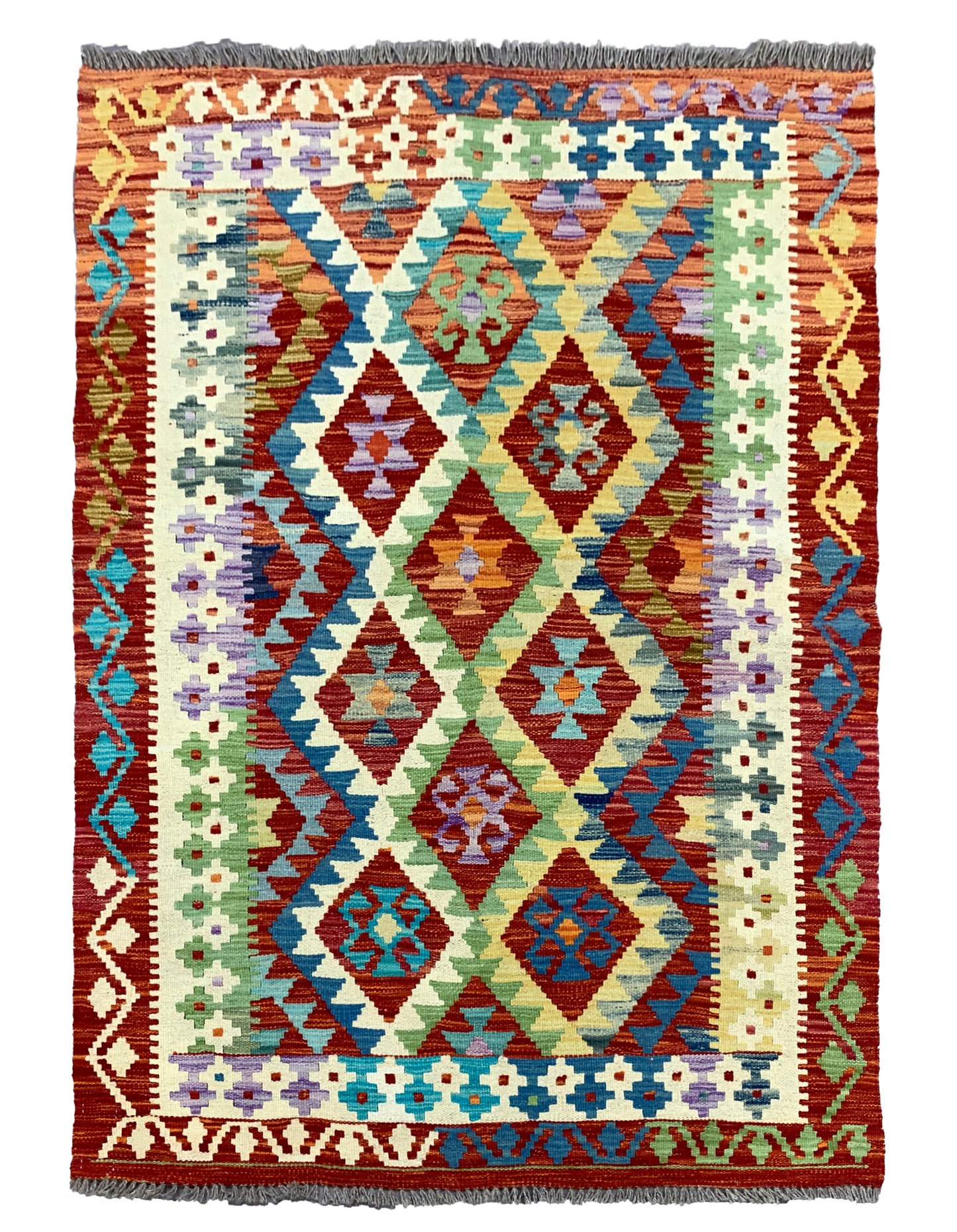 Modern Afghan maimaneh-Kilim 152x102cm | Rug# 26753