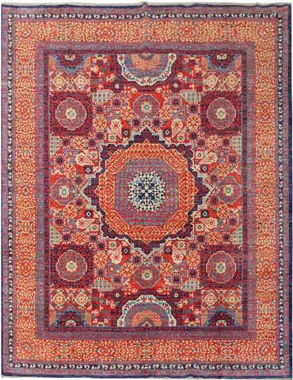 Afghan Turkaman weave, 15th century Mamluk design,  296x242cm | Rug# 26801