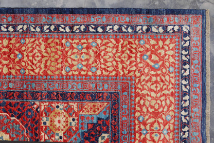 Afghan Turkaman weave, 15th century Mamluk design,  296x242cm | Rug# 26801