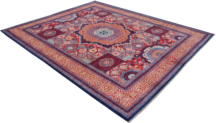Afghan Turkaman weave, 15th century Mamluk design 282x240cm | Rug# 26808