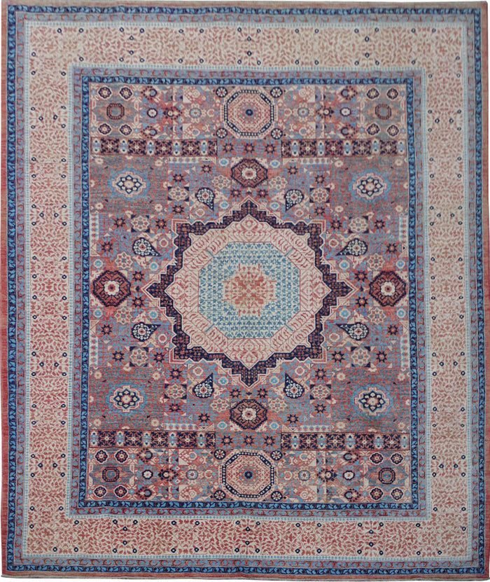 Afghan Turkaman weave, 15th century Mamluk-inspired 340x269cm | Rug# 26811